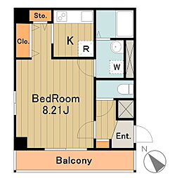 京王相模原線 京王堀之内駅 徒歩2分の賃貸マンション 1階1Kの間取り