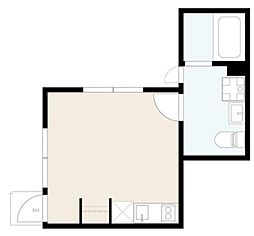 The River Side AOTO 2階ワンルームの間取り