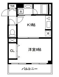 ワコーレ千住 A棟 4階1Kの間取り
