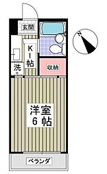 シャトール田口戸塚1 1Kの間取図画像