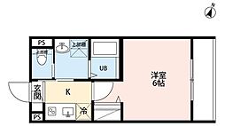 robot home 土呂町 1Kの間取図画像
