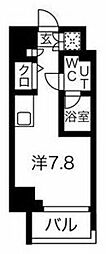 スパシエロッサ横浜吉野町 ワンルームの間取図画像