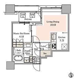 タワーコート北品川 1LDKの間取図画像