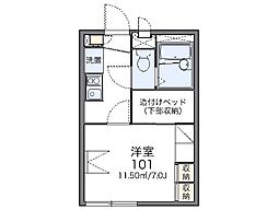 レオパレスシャルマン弘明寺 1Kの間取図画像