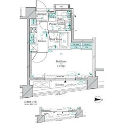ガリシア大森East 4階1Kの間取り