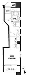 カスタリア新富町4 1Kの間取図画像