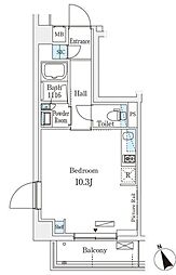 Alivio学芸大学 ワンルームの間取図画像
