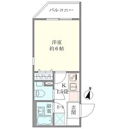 LiveCasa板橋大山 1Kの間取図画像