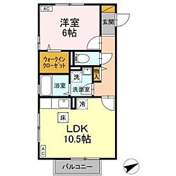 トレジャー 1階1LDKの間取り