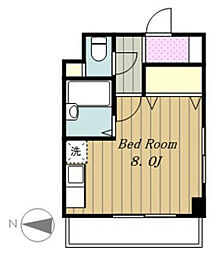 グランディオSK 3階ワンルームの間取り