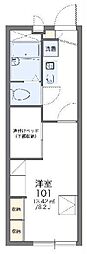 レオパレスホビット 1Kの間取図画像
