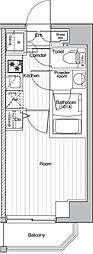 PREMIUMCUBE品川ウエスト 1Kの間取図画像