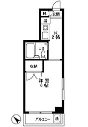 パークハイム 4階1Kの間取り