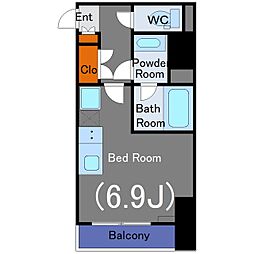 RELUXIA品川西大井 ワンルームの間取図画像
