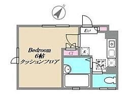 ドゥエルオオタニ 1階1Kの間取り