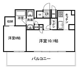 ジオエント梅田北リバーフロント 1LDKの間取図画像
