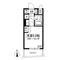 プロスペアー中野富士見町 5階1Kの間取り