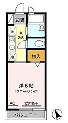 クレセント経堂 1Kの間取図画像