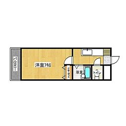 シャトー太宰府 1Kの間取図画像