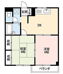 エステートロイヤル 2DKの間取図画像