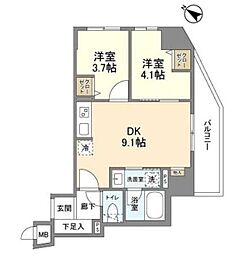 リビオメゾン日本橋久松町 2DKの間取図画像