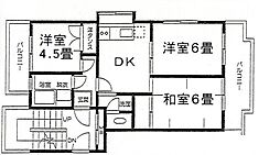 セントビラ1号館 3DKの間取図画像