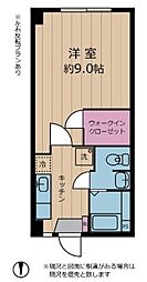 JR総武線 東中野駅 徒歩12分の賃貸マンション 1階1Kの間取り