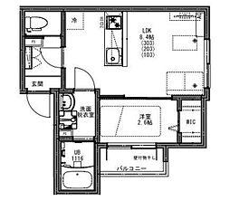 KEIAI RESIDENCE 八潮 1階1LDKの間取り