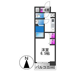 THE SENSE RESIDENCE 新深江 1Kの間取図画像