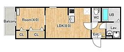 相模原市中央区矢部2丁目アパート 1LDKの間取図画像