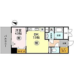 JR東海道・山陽本線 元町駅 徒歩5分の賃貸マンション 6階1DKの間取り