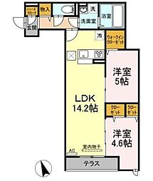 セジュール西台7 1階2LDKの間取り