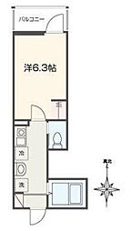 MELLAS入間市IV 1Kの間取図画像