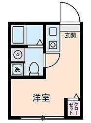アムス早稲田 3階ワンルームの間取り