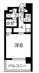 グランパセオ門前仲町2 1Kの間取図画像