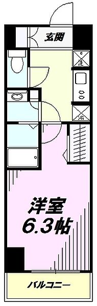 東京都八王子市万町(賃貸マンション1K・2階・23.08㎡)の写真 その2