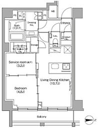 ザ・パークハビオ高円寺レジデンス 1SLDKの間取図画像