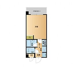 ピュアドームレジデンテ大濠 1Kの間取図画像