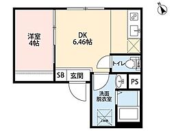 SPOY戸越銀座 地下1階1DKの間取り
