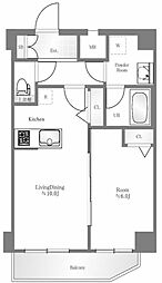 都営新宿線 菊川駅 徒歩4分の賃貸マンション 6階1LDKの間取り