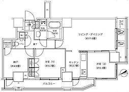 パークキューブ愛宕山タワー 11階3LDKの間取り