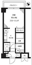 パルメゾン見次公園 1Kの間取図画像