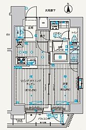 メインステージ元浅草3 2階1LDKの間取り
