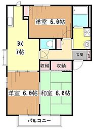 グリーンコーポ 3DKの間取図画像