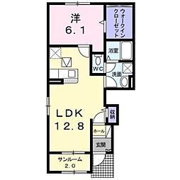 レ・クロ　I 1階1LDKの間取り