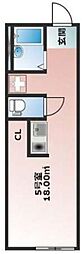 WKコートwatanabe-so 1Kの間取図画像