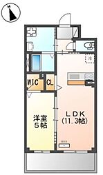 ブロッサム 3階1LDKの間取り