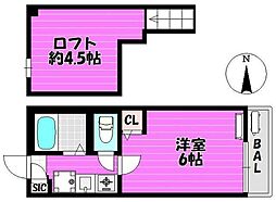 ショコラ3 1Kの間取図画像