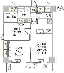 ORSUS志村坂上 5階2LDKの間取り