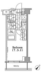 ワンルーフフラット月島 2階1Kの間取り